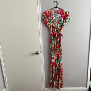 Floral Maxi Dress with Belt